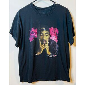 Tupac Shakur Poetic Justice Graphic Tee Shirt Black Cotton Unisex Size Large